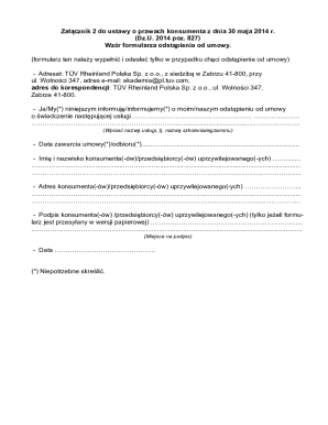 Polish Consumer Rights Act Withdrawal Form