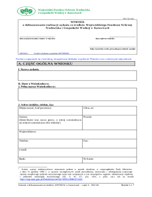 WFOŚiGW Funding Application Form
