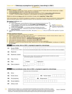 Polish Matura Exam Declaration Form