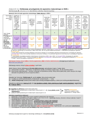 Polish Matura Exam Declaration Form 2025
