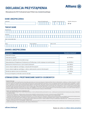 Police Liability Insurance Polish Police Officer Liability Insurance Declaration - Blank Fillable ...