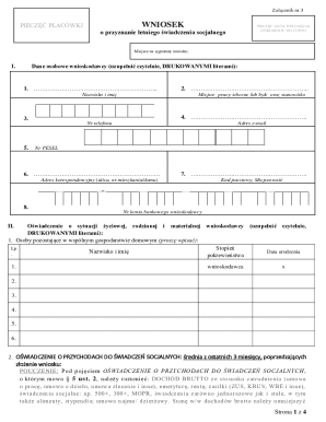 Polish Social Benefits Application Form