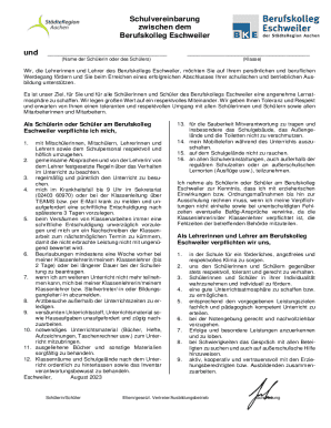 Schulvereinbarung Agreement