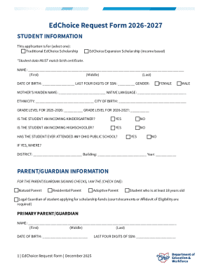 EdChoice Request Form 2026-2027