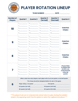 Player Rotation Lineup Form