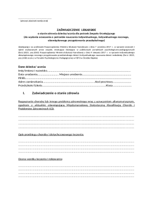 Medical Certificate for Individual Education