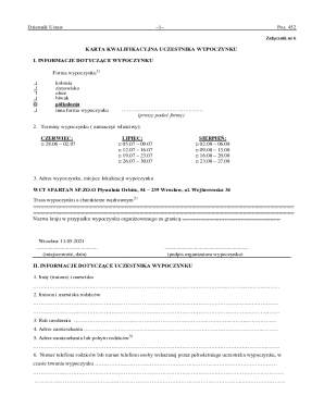 Polish Vacation Qualification Form
