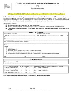 BTS Exam Accommodation Request Form