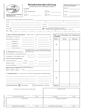 Reisekostenabrechnung Form