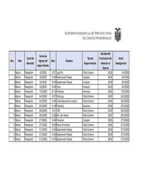 Reception Log Template