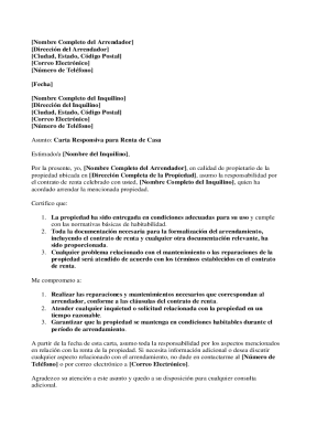 Responsiva para renta de casa