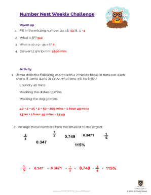Number Nest Weekly Challenge