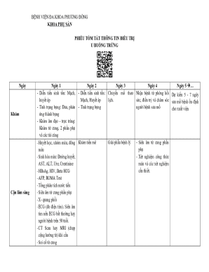 Medical Treatment Summary Form for Ovarian Cysts