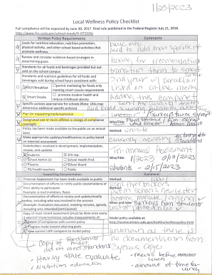 Local Wellness Policy Checklist