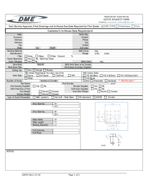 Applications Engineering Quote Request Form