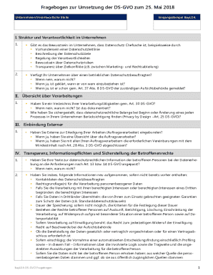 DS-GVO Compliance Questionnaire