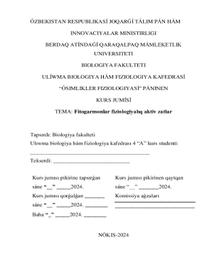 Uzbekistan Biology Coursework on Phytohormones