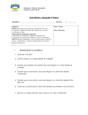 Historia y geografía 3º básico guide