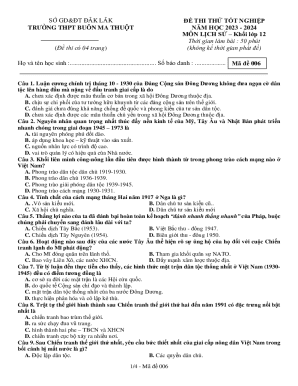 Vietnam History Exam Template