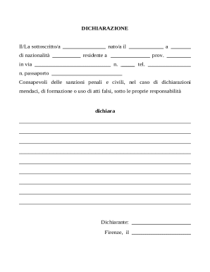 Italian Declaration Form