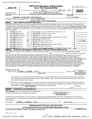 IRS Form 8879-TE for Tax Exempt Entity