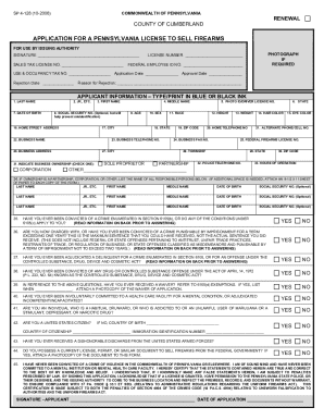 Pennsylvania Firearms License Renewal Application