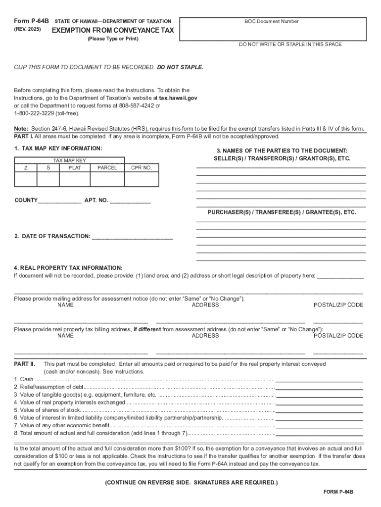 Hawaii conveyance tax form: Fill out and sign online Preview on Page 1
