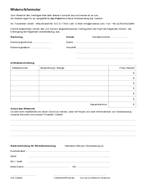 German Cancellation Form