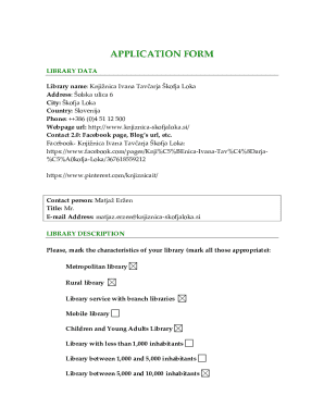 Library Application Form