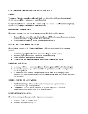 Contrato de compraventa de bien mueble