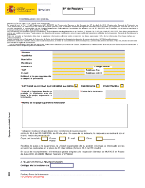 Spanish complaint form