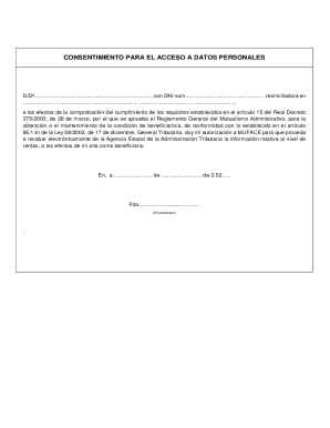 Consentimiento para el acceso a datos personales