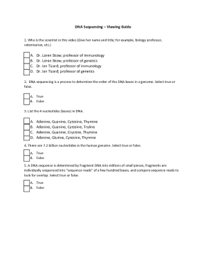 DNA Sequencing Viewing Guide