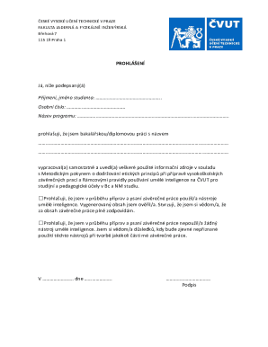 Czech Technical University Declaration