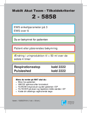 Mobil Akut Team Call Criteria