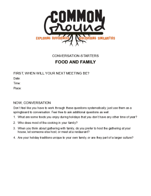 Family Conversation Starter Form