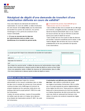 French Construction Permit Transfer Request