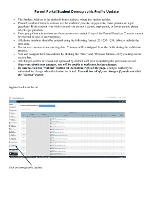 Student Demographic Profile Update Form