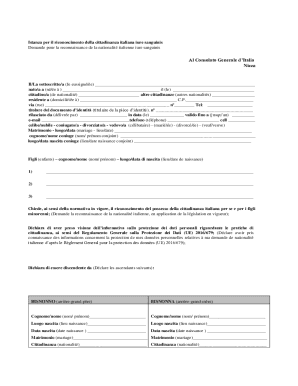 Italian Citizenship Application Form