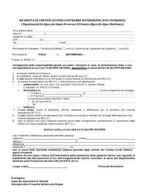 Request for Marriage/PACS Certificates in France