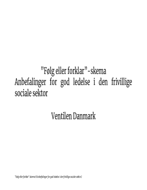 Follow or Explain Form for Nonprofit Governance