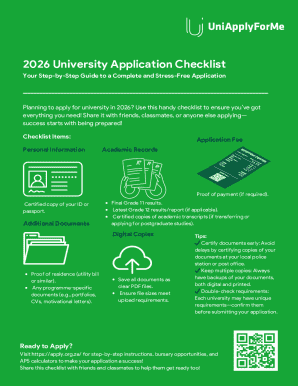 2026 University Application Checklist