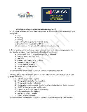 Student Well-being Institutional Support Survey