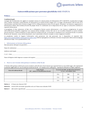 Liechtenstein SAI/FATCA Self-Certification for Legal Entities