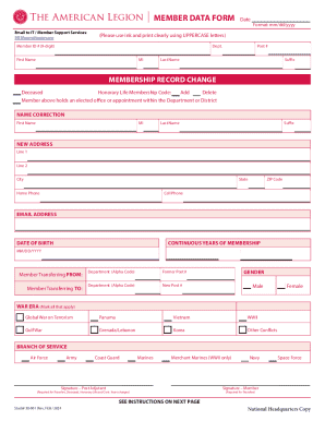 American Legion Member Data Form