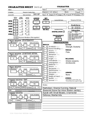 D&D 5E Character Sheet