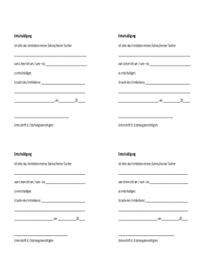 Student Absence Excuse Note