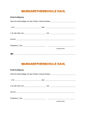 Child Absence Excuse Note