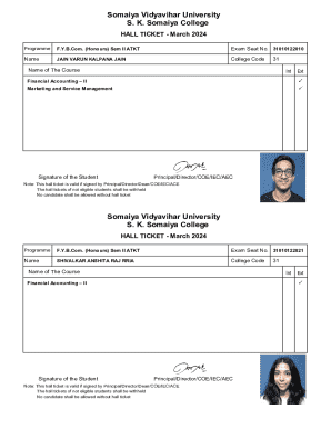 Hall Ticket - March 2024