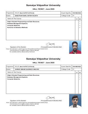Somaiya Vidyavihar University Hall Ticket